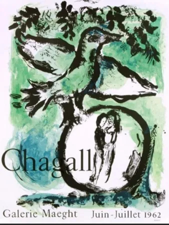 Lithografie Chagall - L OISEAU VERT