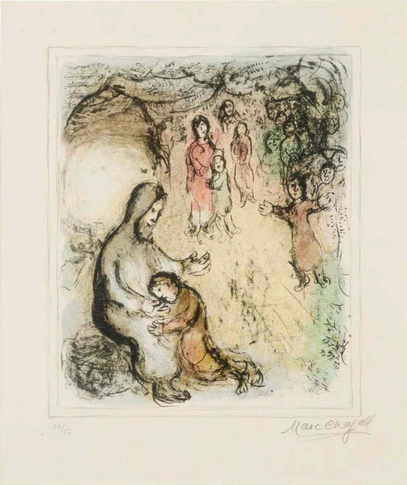 Lithografie Chagall - La Bénédiction de Jacob