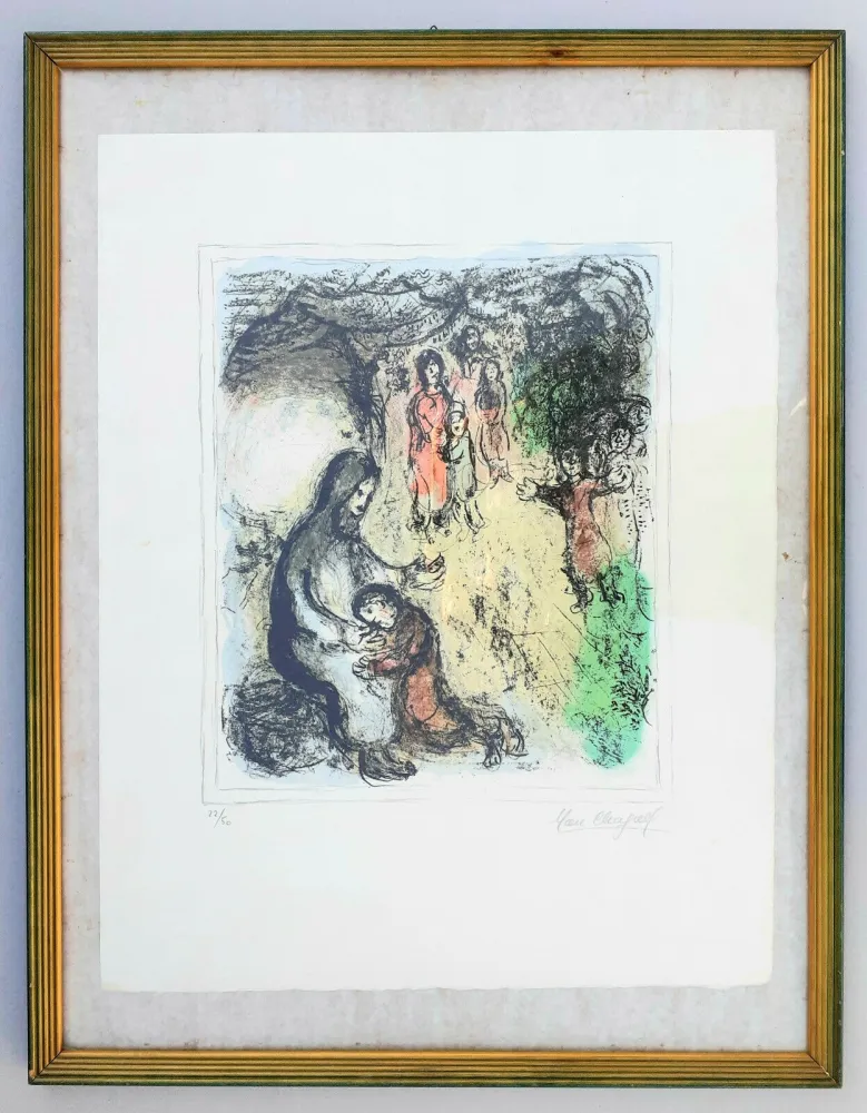 Lithografie Chagall - La benediction de Jacob (Jacob's benediction)
