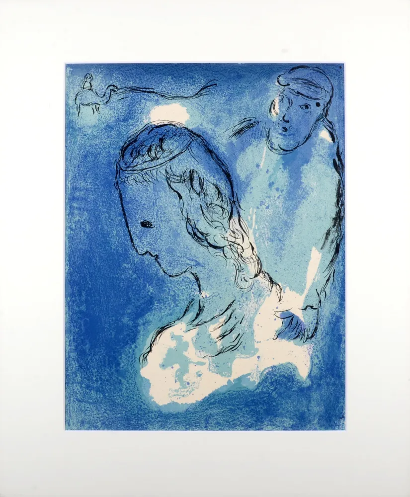 Lithografie Chagall - La Bible : Abraham et Sarah, 1956