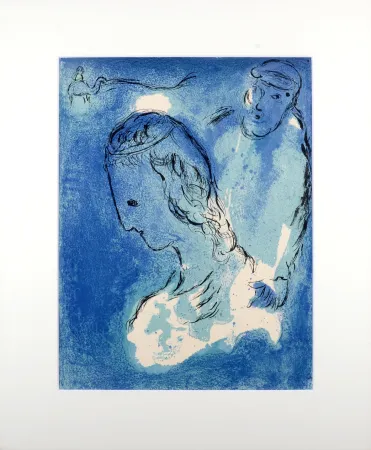 Lithografie Chagall - La Bible : Abraham et Sarah, 1956