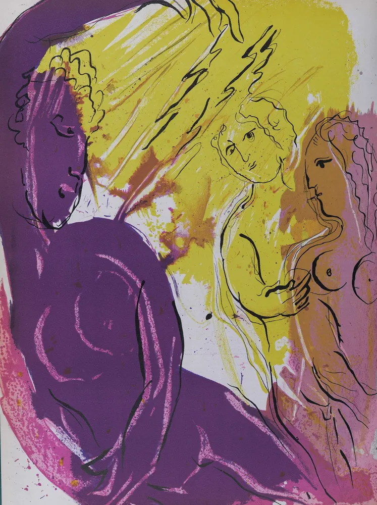 Lithografie Chagall - La Bible : L'Ange du Paradis, 1956