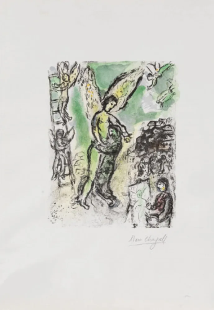 Lithografie Chagall - La lutte de Jacob et de l'ange