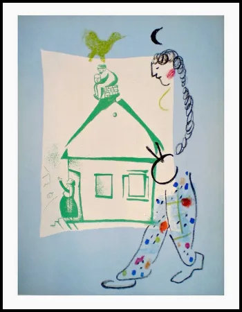 Lithografie Chagall - LA MAISON DE MON VILLAGE