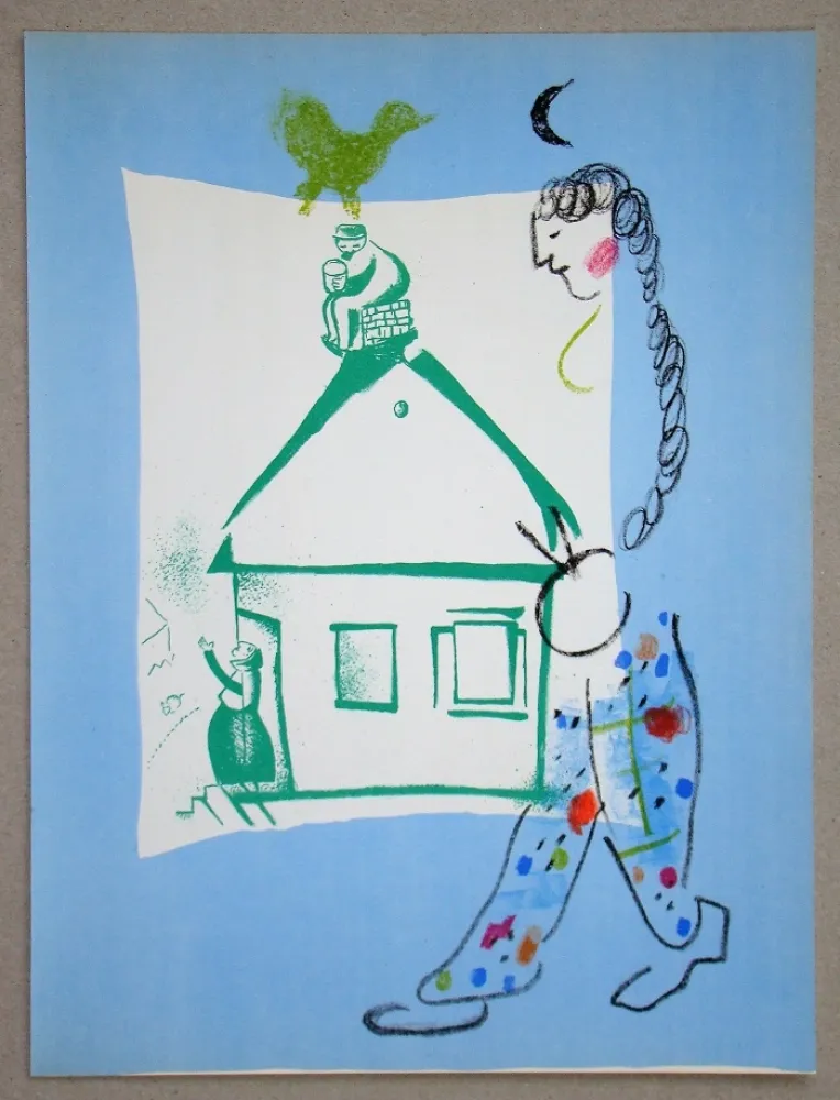Lithografie Chagall - La Maison De Mon Village