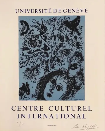 Lithografie Chagall - La pareja delante del árbol