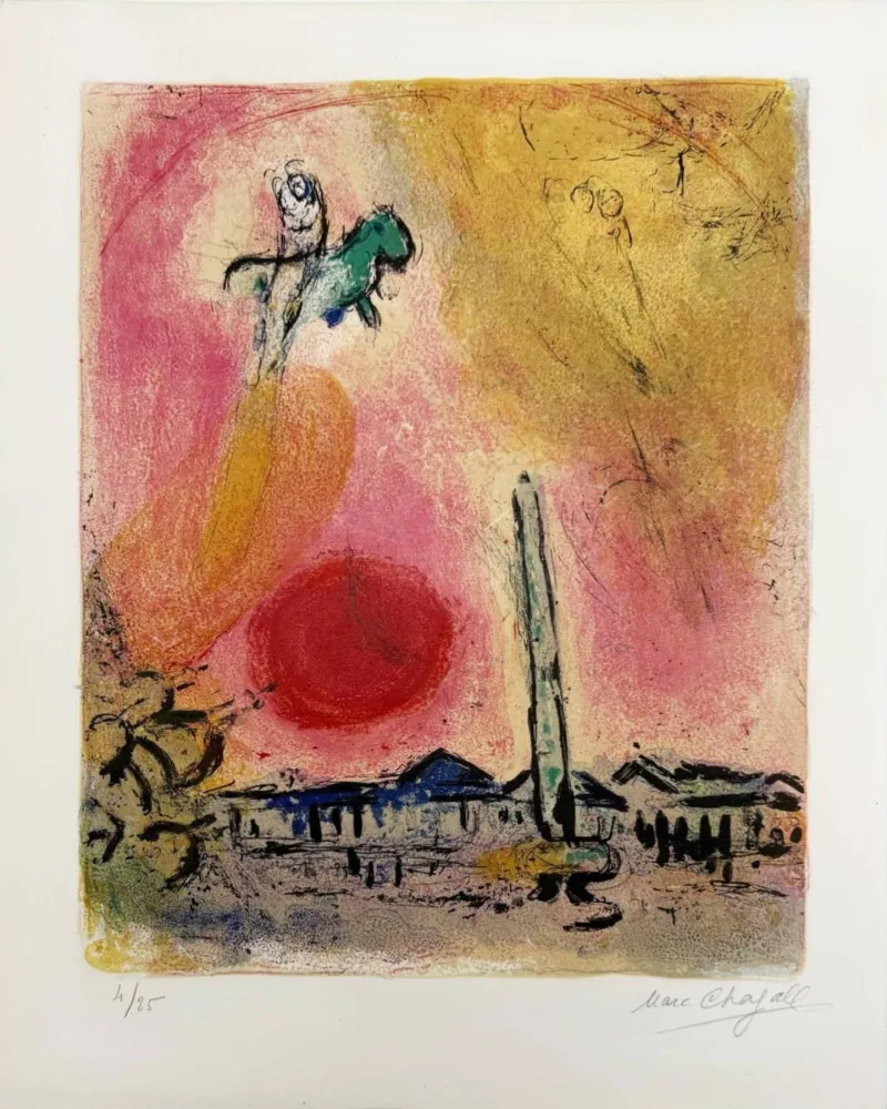 Lithografie Chagall - La place de la Concorde