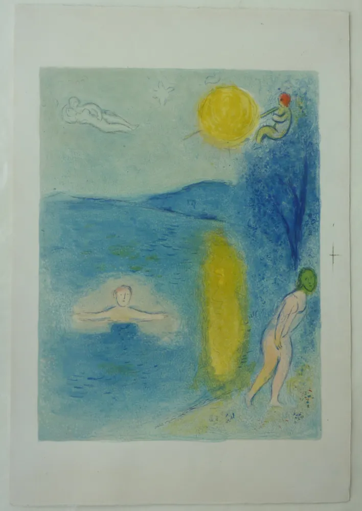 Lithografie Chagall - La saison d' été  (Daphnis et Cloé)