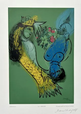Houtsnede Chagall - La Sirene