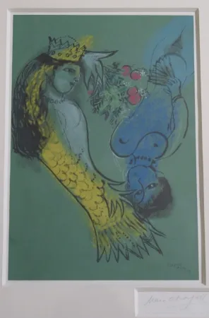 Houtsnede Chagall - La Sirene