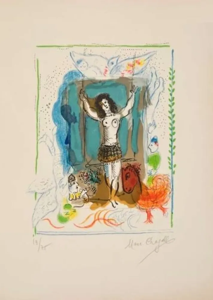 Lithografie Chagall - La Trapéziste à l’oiseau