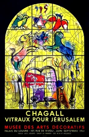 Lithografie Chagall - LA TRIBU DE LEVI (Musée des Arts Décoratifs - Paris, 1961). Tirage original.