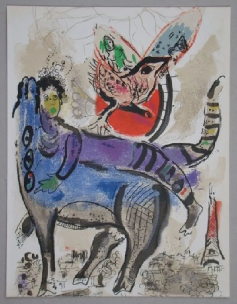 Lithografie Chagall - La vache bleue