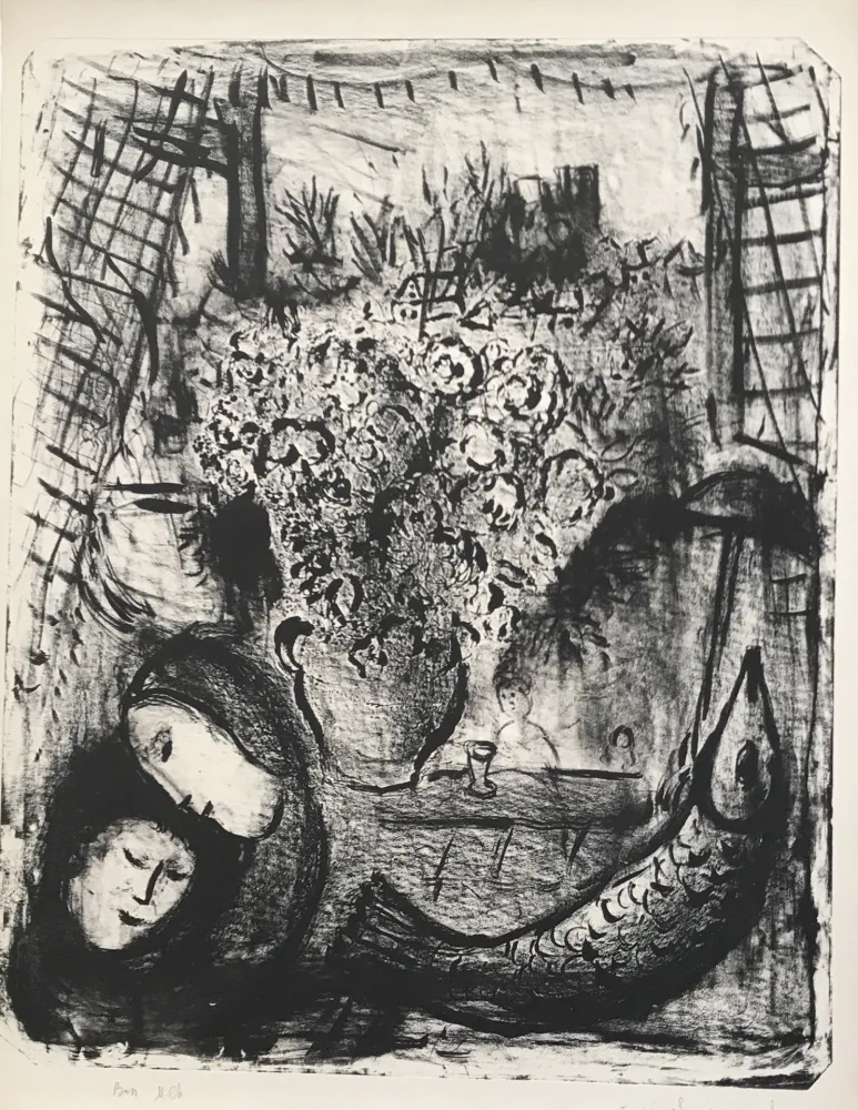 Lithografie Chagall - Landscape 2nd state (Paysage 2e état)