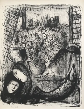 Lithografie Chagall - Landscape 2nd state (Paysage 2e état)