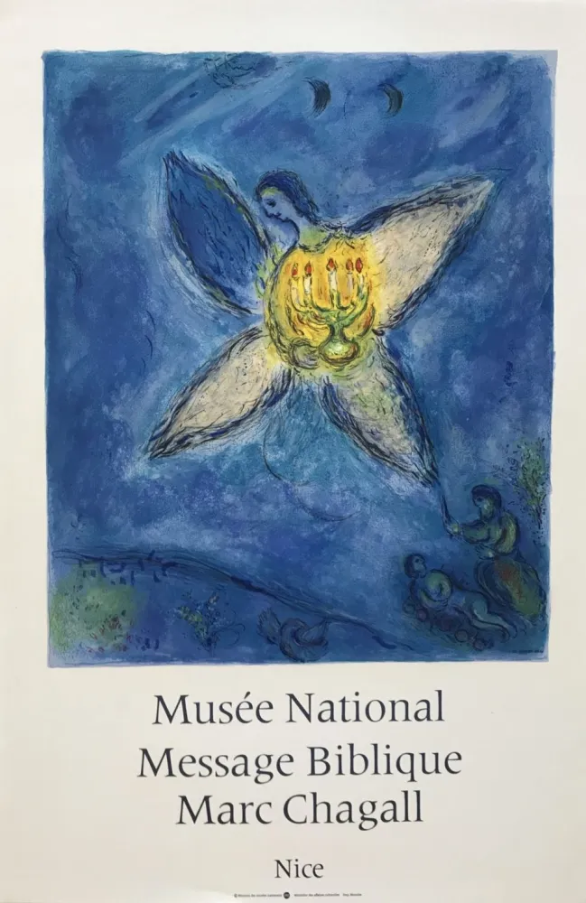 Lithografie Chagall - '' L'Ange au Chandelier ''