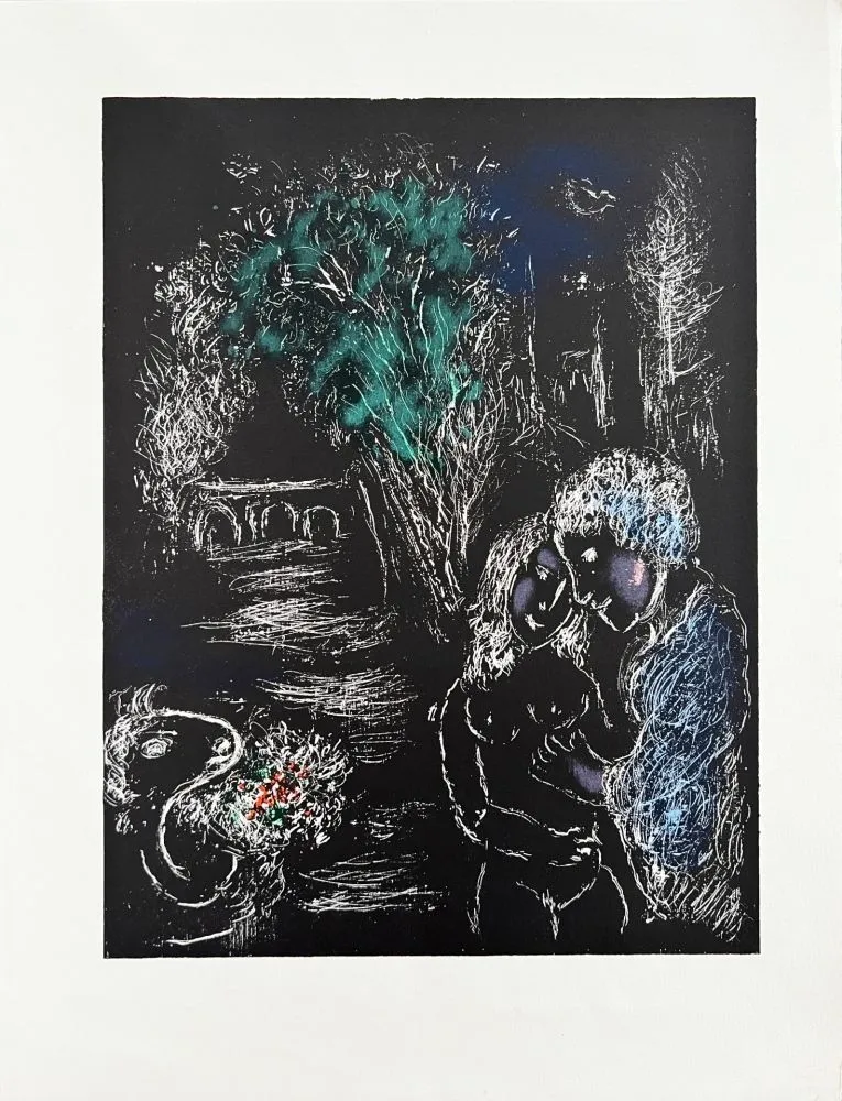 Lithografie Chagall - L'Arbre Vert aux Amoureux