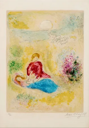 Lithografie Chagall - L'arondelle - Signed Daphnis et Chloé