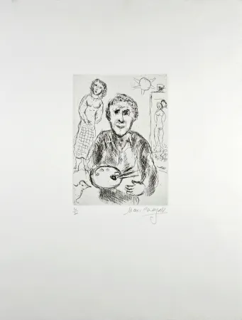 Gravure Chagall - L’Artiste et son modèle