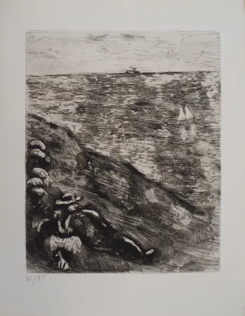 Gravure Chagall - Le berger et la mer