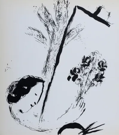 Lithografie Chagall - Le bouquet à la main