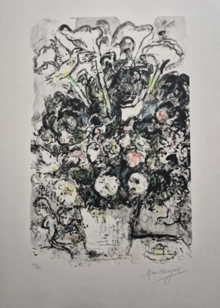 Lithografie Chagall - Le Bouquet Blanc