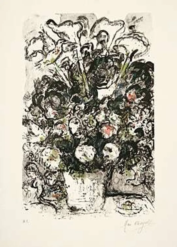 Lithografie Chagall - Le bouquet blanc