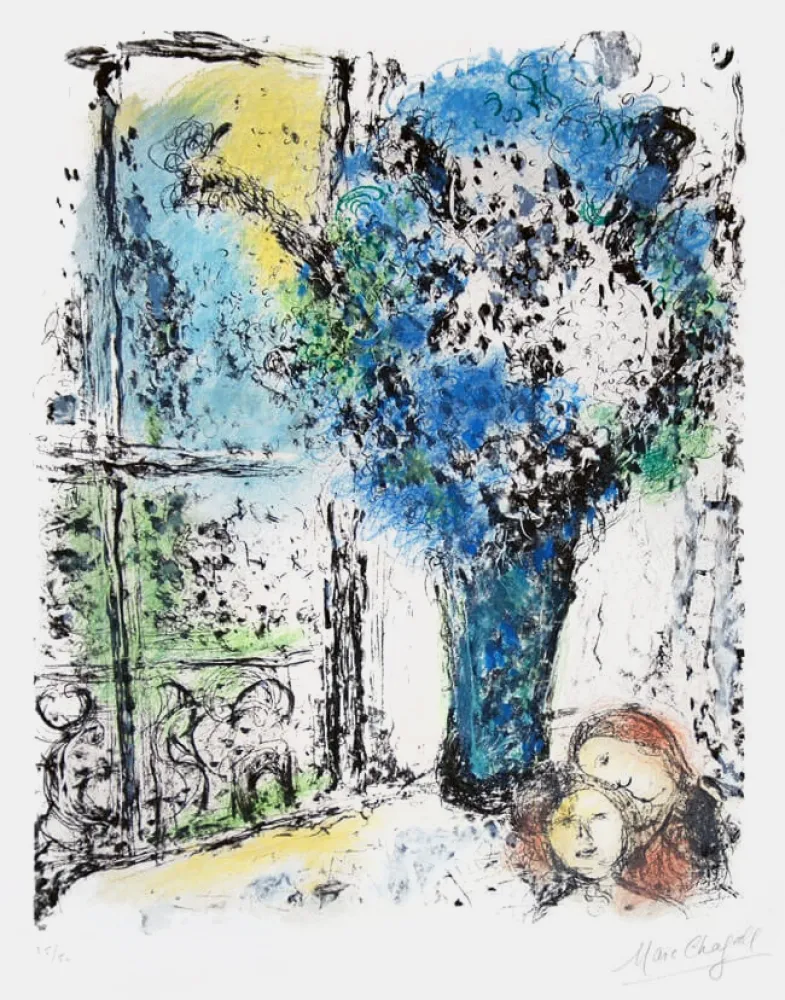 Lithografie Chagall - Le Bouquet Bleu (The Blue Bouquet)