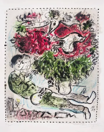 Lithografie Chagall - Le bouquet du peintre (The Painter’s Bouquet)