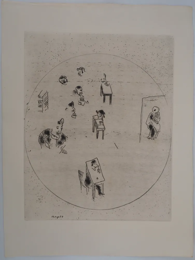 Gravure Chagall - Le bureau des contrats