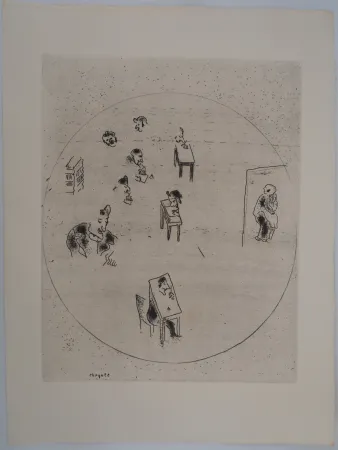 Gravure Chagall - Le bureau des contrats