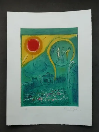 Lithografie Chagall - Le Carrousel du Louvre , 1954