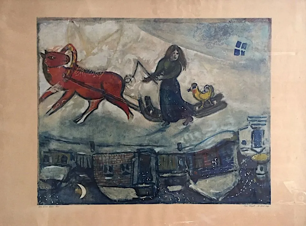 Lithografie Chagall - Le Cheval Rouge