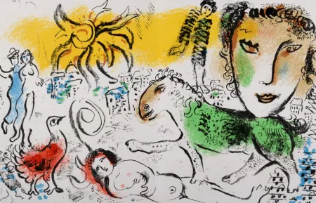 Lithografie Chagall - Le Cheval vert, 1973