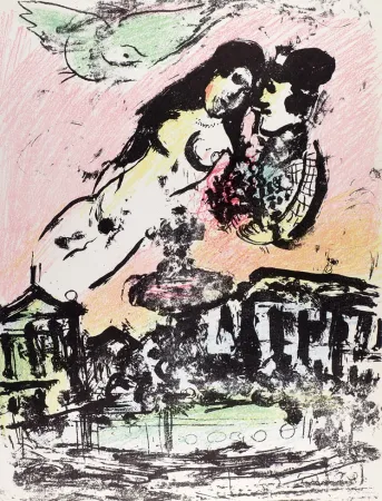 Lithografie Chagall - Le ciel amoureux