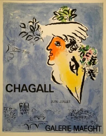Lithografie Chagall - Le Ciel Bleu / Blauer Himmel