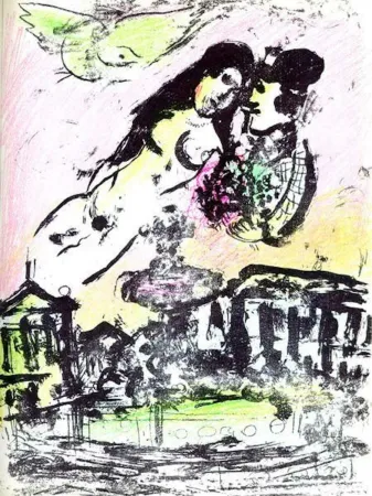 Lithografie Chagall - Le Ciel de la Place de la Concorde M. 393