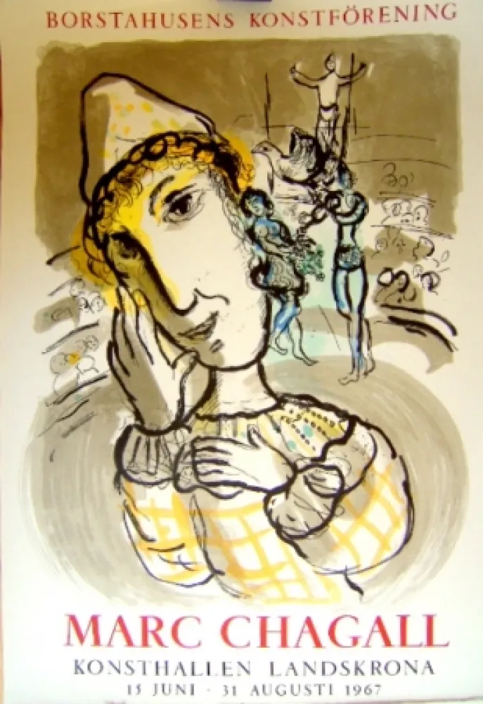 Lithografie Chagall - Le cirque au clown jaune