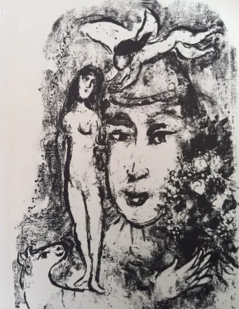 Lithografie Chagall - Le clown blanc