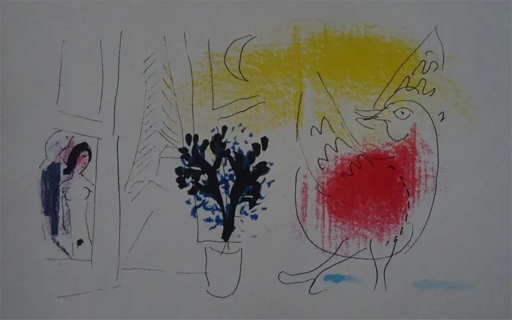 Lithografie Chagall - Le Coq rouge