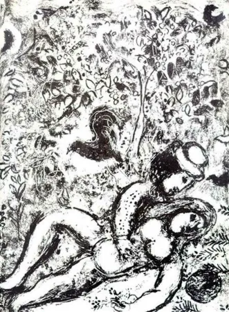 Lithografie Chagall - Le Couple a L'Arbre (M.397)