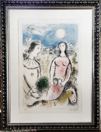 Lithografie Chagall - Le couple au Crépuscule 
