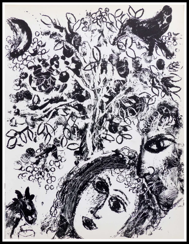 Lithografie Chagall - LE COUPLE DEVANT L'ARBRE
