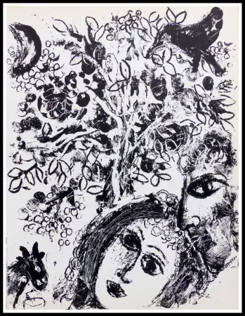 Lithografie Chagall - LE COUPLE DEVANT L'ARBRE