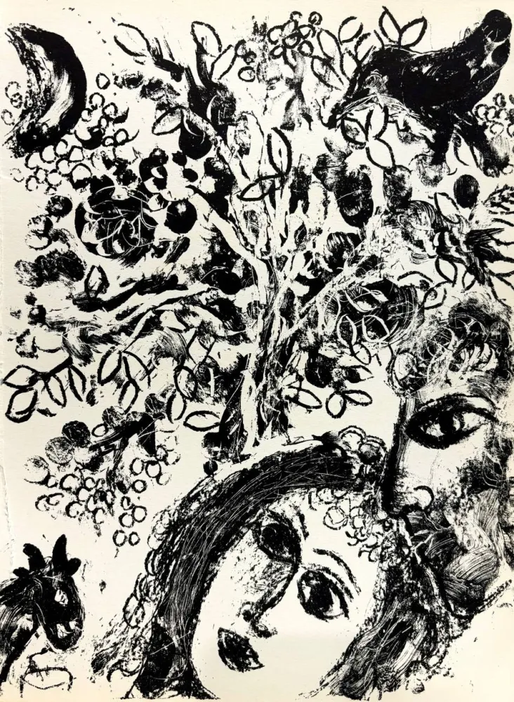 Lithografie Chagall - Le Couple Devant L’Arbre  