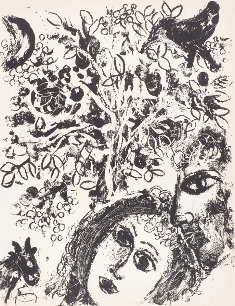 Lithografie Chagall - Le Couple Devant L’Arbre