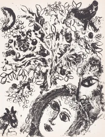 Lithografie Chagall - Le Couple Devant L’Arbre