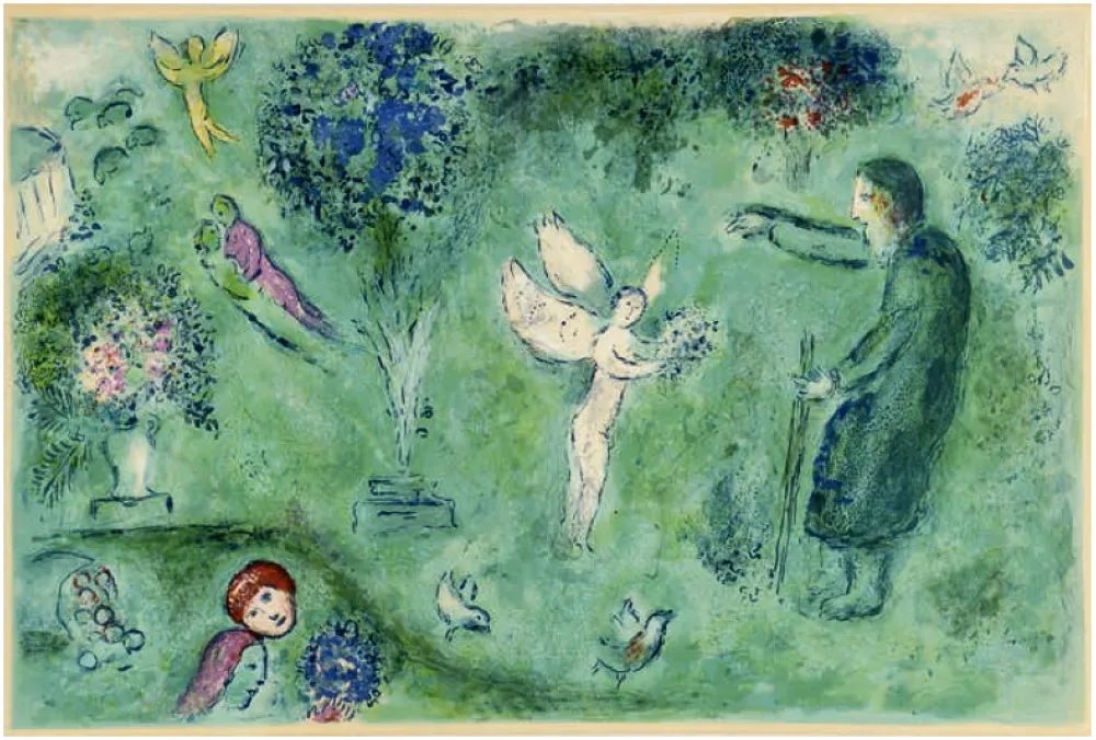 Lithografie Chagall - LE JARDIN DE PHILÉTAS (Daphnis & Chloé: de la suite à grandes marges) 1961