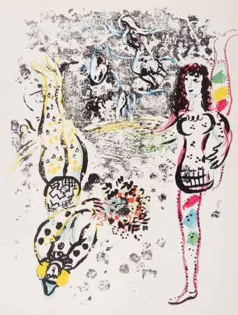 Lithografie Chagall - Le jeu des acrobates