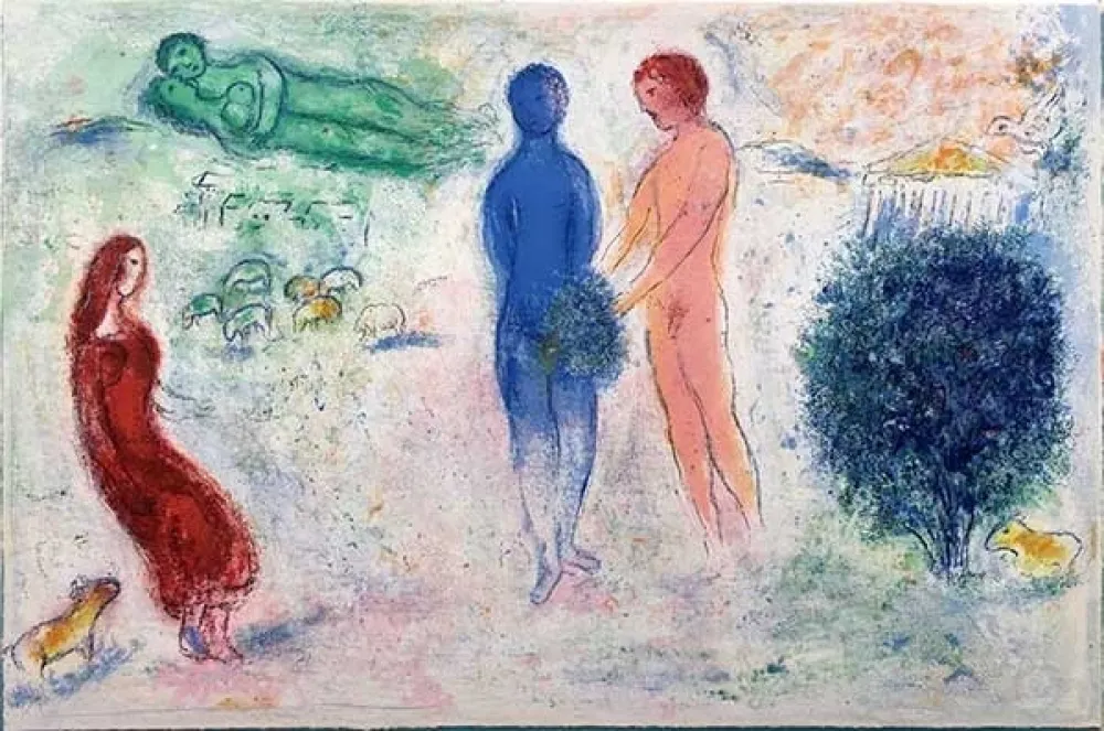 Lithografie Chagall - Le jugement de Chloé